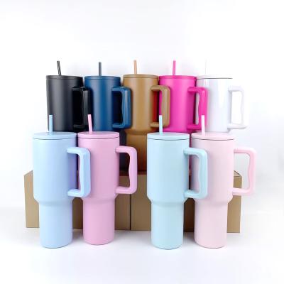 China American Style Large Quencher Tumbler H3.0 40oz with Handle and Straw Simple Slim Tumbler for Travel and Car for sale