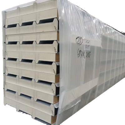 China Modern economic maquina thermal insulation sip panel PU sandwich garage PU foam sandwich panel for sale