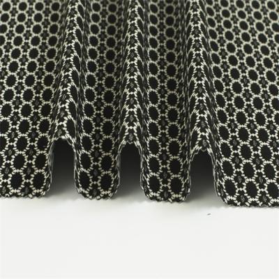 China Sunplustex Woven Double Yarn Faced Dyed Polyester Rayon Spandex Nylon Jacquard Fabric For Pant Gaiters And Dresses for sale