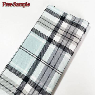 China Sunplustex Textile Fabric Check Design TR Twill Stretch Yarn Dyed Plaid Check Polyester Rayon Spandex Fabric For Skirts And Pant Suit for sale