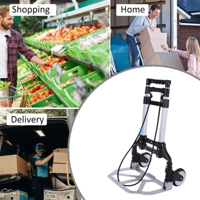 China Hot Sales Portable Folding Anti-rust Aluminum Collapsible Hand Trolley Easy-carry Trolley for sale