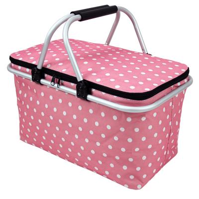 China Wholesale Hot Sales Easy-carry Retail Foldable Mini Pink Shopping Basket for sale