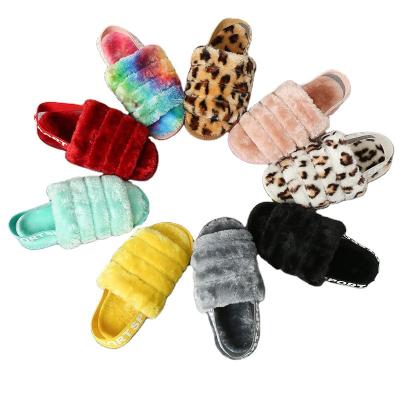 China Slides Slippers 2023 Flip Flops Slipper Open Toe Custom Flat Ladies Slides Slippers Plush Upper Sandals For Women Slides Slippers for sale