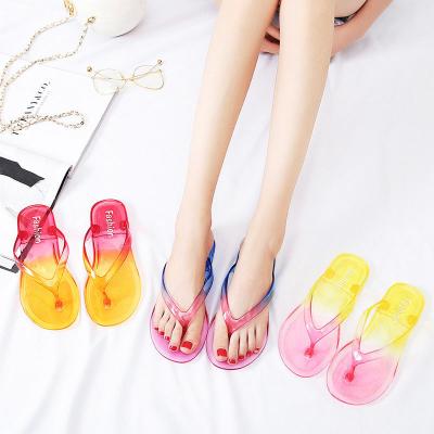 China Jelly shoes 2023 fashion slider sandals soft ladies beach for girls color changing shoes transparent jelly shoes jelly shoes women for sale