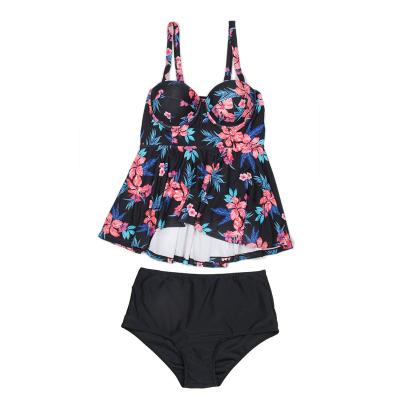 China Flora printed swimsuit with breathable elegant charm. hot sale fashion two piece swimsuit for sale