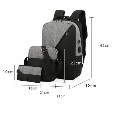 China Cheap Durable Anti-theft Travel Laptop Leisure Boys Usb Filling School Bag Set School Backpack Set 3 for sale