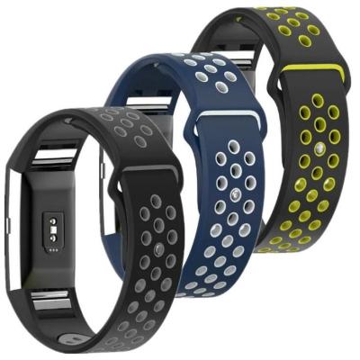 China Breathable For Fitbit Charge 2 Bands Silicone Sport Breathable Bands For Fitbit Charge 2 With Safe Watch Clasp for sale