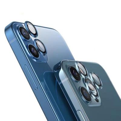 China Protector For Iphone 12/Iphone 12 Mini Camera Lens Full Coverage Case Protector Metal Tempered Glass Circle for sale