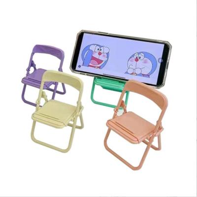 China Candy Color Mini Chair Cell Phone Stand Adjustable Creative Foldable Holder for sale