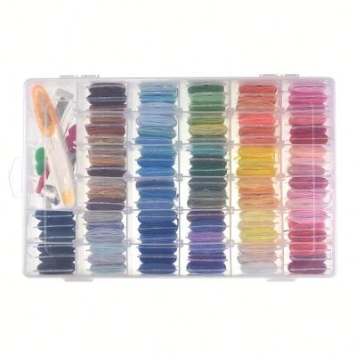 China Sustainable 96 Colors Embroidery Floss Cross Stitch Threads Tool Kit With Organization Box for sale