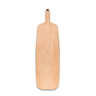 China Sustainable Natural Wood Wooden Bread Cutting Board Cheese Board With Handle for sale