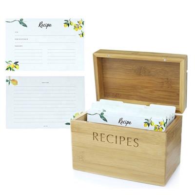 China Handmade high quality newcomer rustic wooden recipe card box with magnetic lid for sale