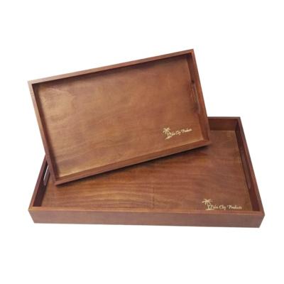 China Wholesale Wood Trays Tray Customized Size Restaurant Coffee Wood Serving Tray for sale