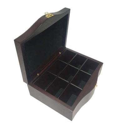 China Handmade factory wholesale luxury customized wooden tea bag storage box for gift and display for sale