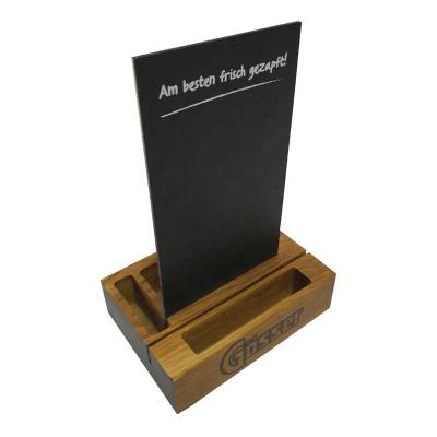 China Custom Number Table Stand Logo Display Wooden Card Stand Wooden Menu Holder For Restaurant Customized Size for sale