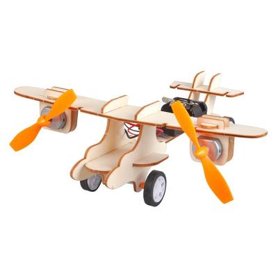 China Wood YQ STEM 3D Wooden Puzzle Building Engineering Starter Kit Airplane Toy Robot Kit School After School DIY STEM for sale