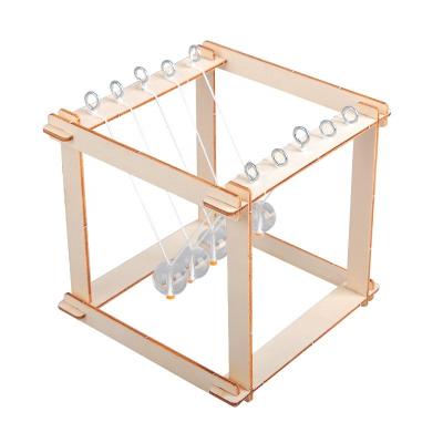 China Wood YQ New Educational DIY Cradle Model Intellectual learning And Science Toy Set Physical 3D Wooden Puzzle for sale