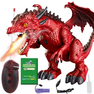 China Light-up YQ RC Dinosaur Toys Simulation Remote Control Dinasuar Toy Walking RC Intelligent Electric Spray Dragon Controlled for sale