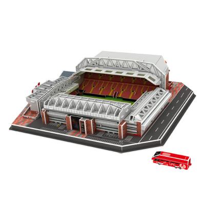 China DIY TOY YQ 3D Paper Puzzle Jigsaw Football Field Building ANFIELD STADIUM 113pcs Stadium Model Paper Puzzle for Kid for sale