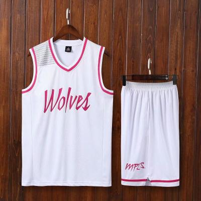 China New Retro Season Timberwolve Antibacterial Wiggins #22 #25 Rose Version Custom Design Tank Top Basketball Net Tank Top Uniform for sale