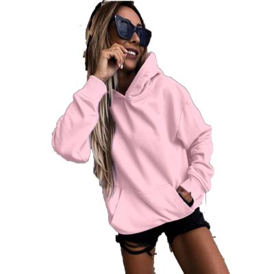 China Anti-wrinkle 2021 hot mockups spring autumn and winter pullover hooded sweater top women's clothing for sale