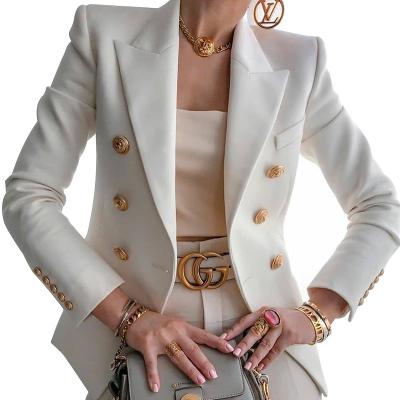 China Custom Made Rhinestone Plus Size Rhinestone Plus Size Ladies Women Suit Blazer Elegant Light White Casual Light White Tailored Jacket QUICK DRY Fancy For Work for sale