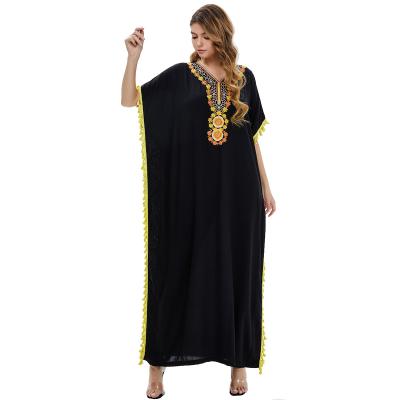 China High Quality Plus Size Muslim Women's Abaya Dress Printed Dubai Abaya Dress Large Size Islamic Long Dress M-XXL for sale