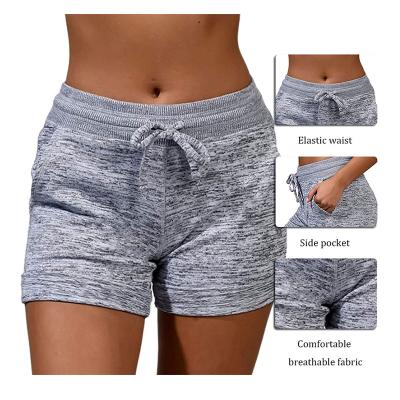 China Anti-wrinkle Ladies Casual Summer Running Sports Lace Up Bike Run Loose Pockets Women Shorts for sale