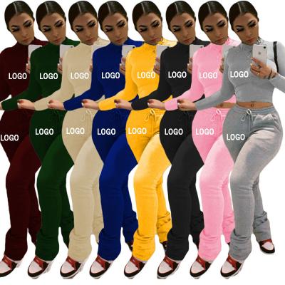 China 2021 Custom Autumn Winter Fashion Women Breathable Clothing Suits Joggers 2 Pieces Set Women Sweatsuit Set for sale