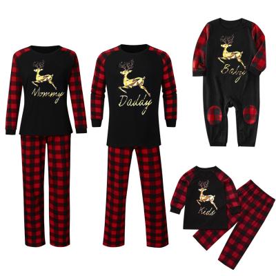 China 2021 New Arrival Black QUICK DRY Pajamas Christmas Long Kids Couple Parent-child Sleepwear Suit Family Christmas Pajamas for sale