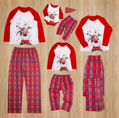 China QUICK DRY Christmas Sleepwear Pajamas Matching Sets Print Child Couples Winter Sleepwear Parent-child Suit For Family for sale