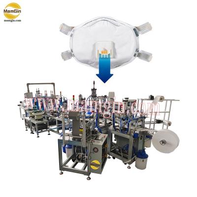 China PPE Head Band Valved Cup Respirator Making Machine With Face Seal Cushion And Buckle for sale