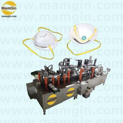 China Automated Full Valved PPE Head Loop Cup Mask Manufactureing Machine With Nose Foam for sale