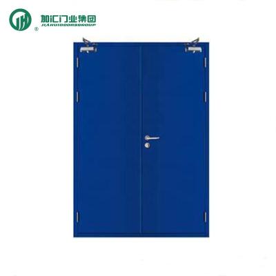 China JIAHUI DOORS WHI/EN/BS Certificate Industrial Exit Emergency Metal Door Fire Proof Heat Resistance 1.5 Hours Fire Rated Steel Door for sale