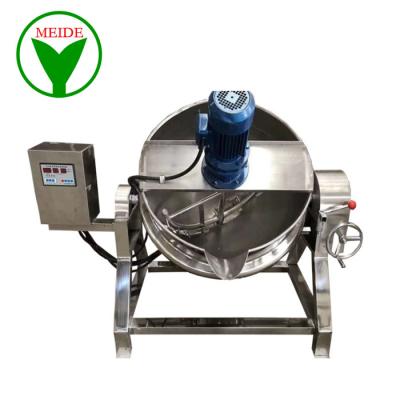 China Industrial Electric Vegetable Processing Plant 304 Stainless Steel Jam Cooking Pot With Mixer for sale