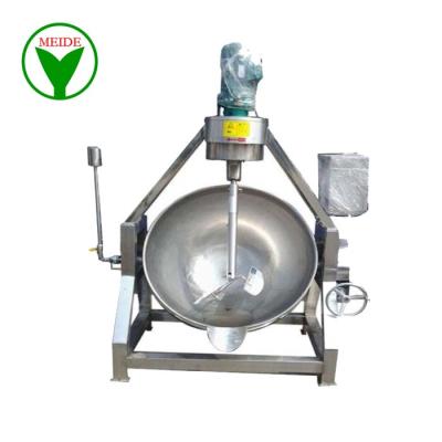 China Vegetable Processing Plant CE Certificate Multifunctional Electric Heating 200L Jacket Double Cooking Kettle Mixer for sale