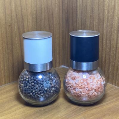 China Sustainable Spherical Stainless Steel Salt And Pepper Mill Set 220ML for sale