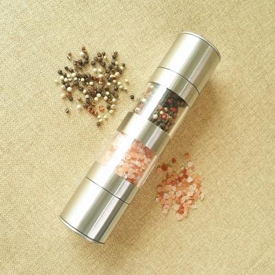 China Sustainable Manual Stainless Steel 2 In 1 Grinder Salt And Pepper Mill for sale