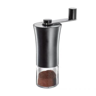 China Sustainable Stainless Steel manual coffee grinder with adjustable ceramic conical burrs, hand crank grinder, perfect compact size for your home, for sale