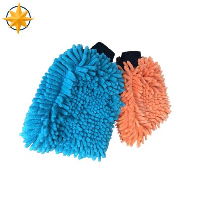 China Chenille Microfiber Cleaning Car Wash Mitt Eco - Friendly Glove for sale