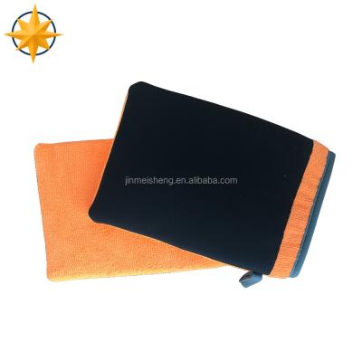 China Eco-friendly custom microfiber car clay mitt /microfiber clay car wash mitt/magic mitt clay bar for sale