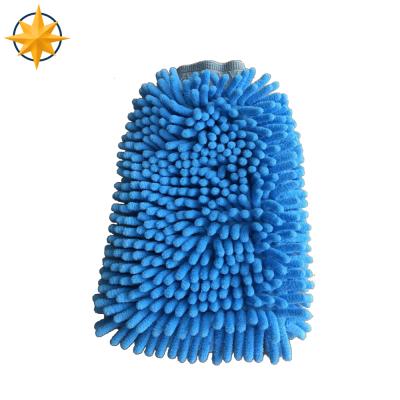 China Eco - Friendly Microfiber Polyester Car Wash Cleaning Glove for sale