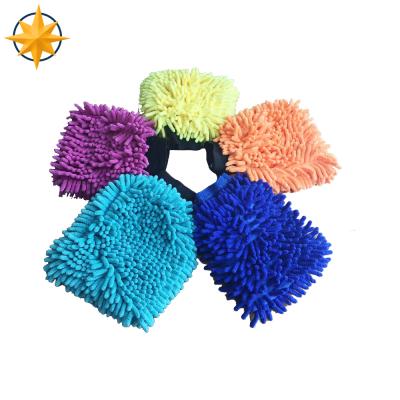 China Eco - Friendly Microfiber Chenille Polishing / Cleaning Gloves / Mitt for sale