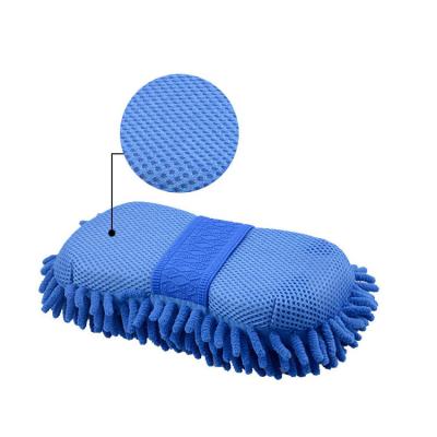 China Eco - Friendly Premium Car Wash Microfiber Chenille Cleaning Glove With Sponge Pad for sale