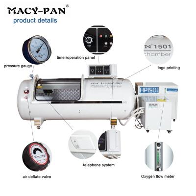 China ATA Hyperbaric Oxygen Chamber Hard Type Detox 1.5 Chamber For Macy-Pan Customized Wooden Box Stainless Steel Color HP1501 Home Use for sale