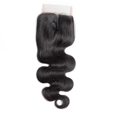 China 13x4 5x5 BODY STRAIGHT Wavy Lace Closure Hair Body Wave 4x4 HD Lace Closure Frontal Sheer Knot Bleached Natural Color for sale