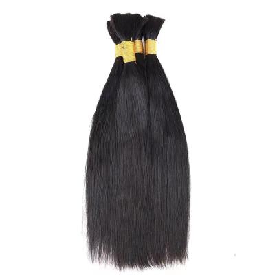 China Factory Wholesale Natural 100% Virgin Remy Hair Extension Cuticle Aligned Human Hair Straight Unprocessed Volume For Braiding for sale