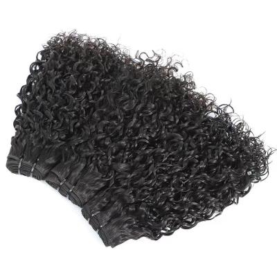 China Pixie Curls Fumi Hair Weave Pixie Curls Bundles With Closure Double Closure Remy Indian Pissy Curls Human Hair Weft Bundles With Closure for sale