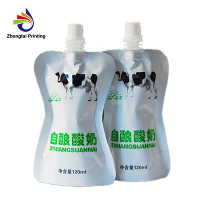 China Milk Color Spout Moisture Proof Solid Pouch for sale