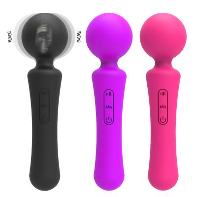 China Rechargeable Silicone Vibrator All Silicone Covering Large Bulb Waterproof Portable Wireless Handheld AV Magic Wand Sex Toys Vibrator For Women for sale